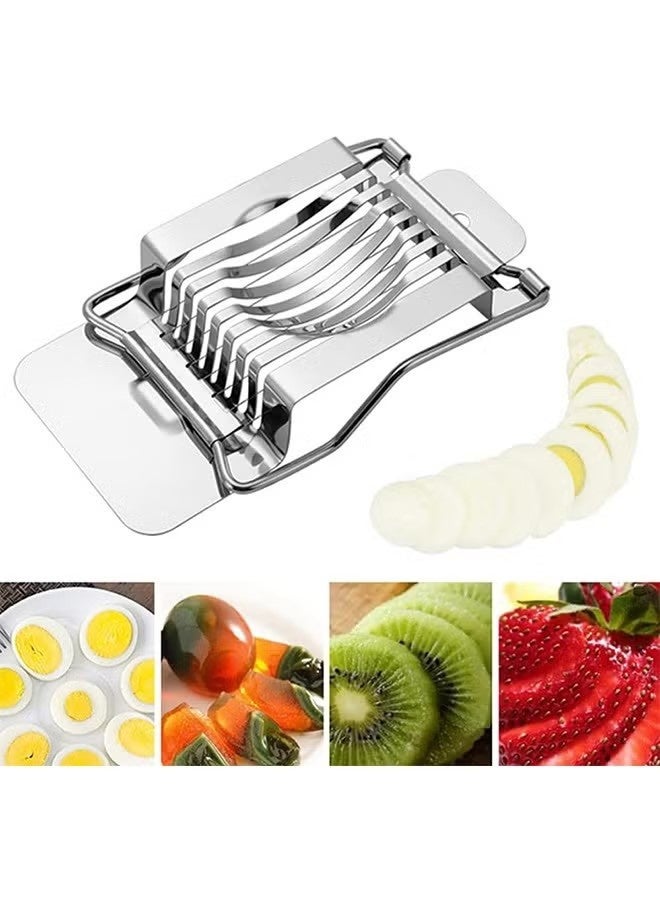 Egg Slicer, Stainless Steel Wire Egg Slicer, Egg Cutter Dishwasher Safe for Egg Strawberry Soft Fruit - Image 1